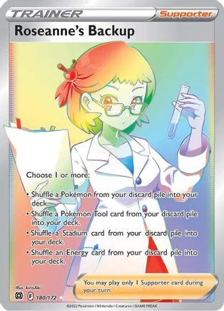Roseanne's Backup (Secret) 180/172 - SWSH09 Brilliant Stars Holofoil