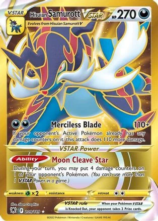 Hisuian Samurott VSTAR (Secret) 209/189 - SWSH10 Astral Radiance Holofoil