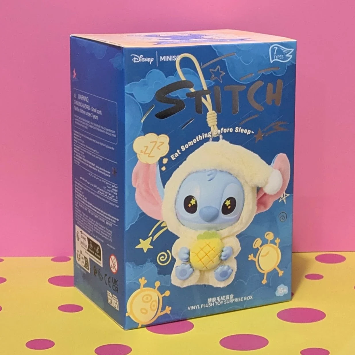 [In Stock] MINISO Stitch Eat Something Before Sleep Plush Keychain Blind Box - Funko